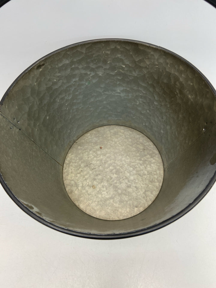 Silver Galvanized Metal Bucket