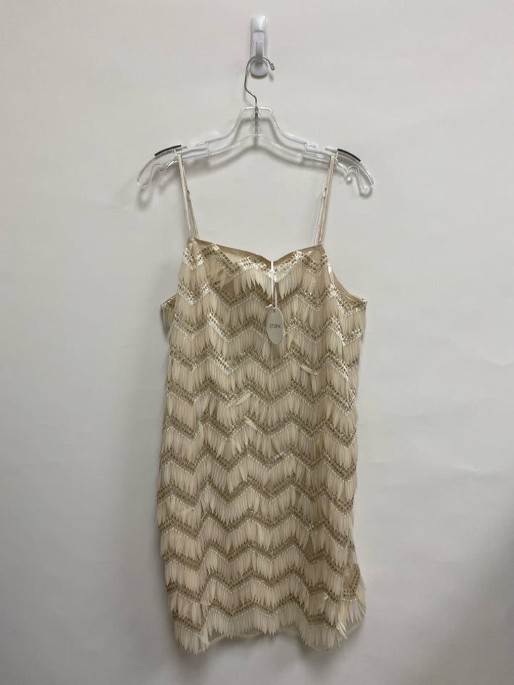 NWT Size L Champagne Chevron Sequins Ladies Dress