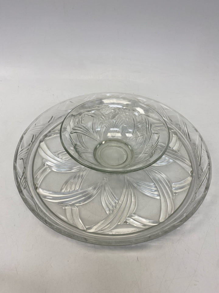 Anchor Hocking Clear Reversible Glass Cake Plate/Stand