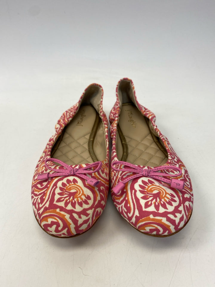 J McLaughlin  Size 8.5 Pink Orange Print Flats