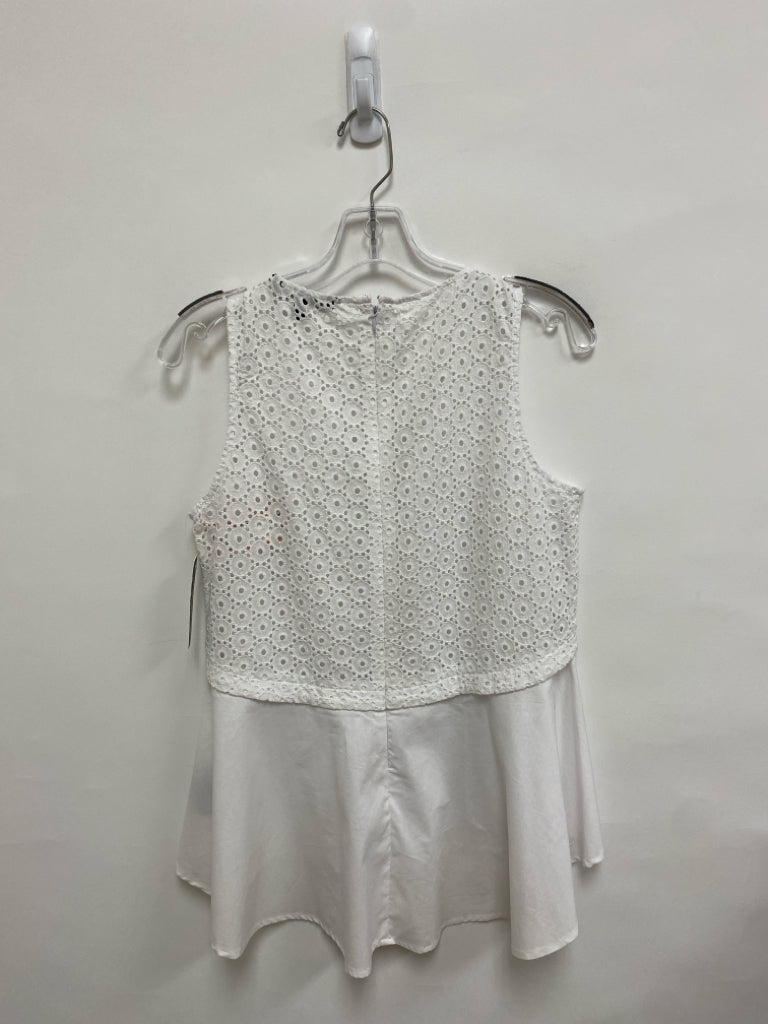 NWT Sharagano Size S White Sleeveless Eyelet Ladies Top