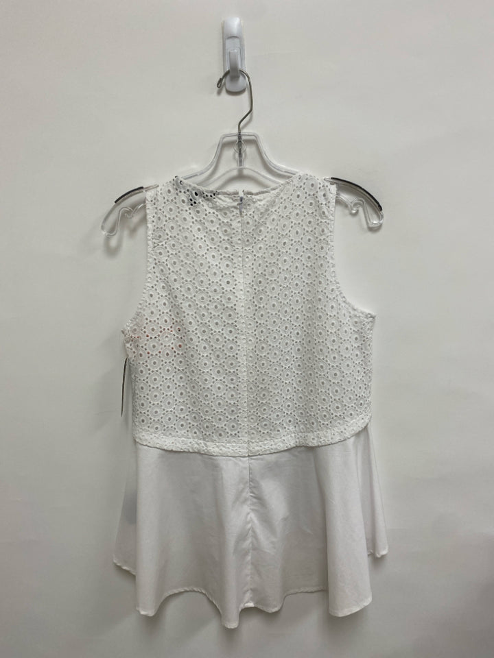 NWT Sharagano Size S White Sleeveless Eyelet Ladies Top