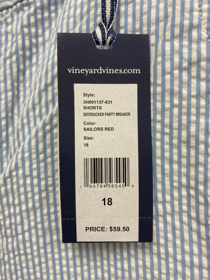 NWT Vineyard Vines SIZE 18 Blue/White Red Plaid Boy&
