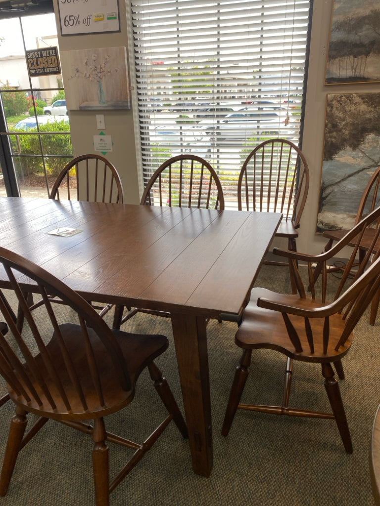 Dark Brown Dining Table and Chairs