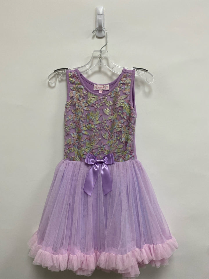 SIZE 5/6 Lavender Green/Blue Sleeveless Embroidered Girl&