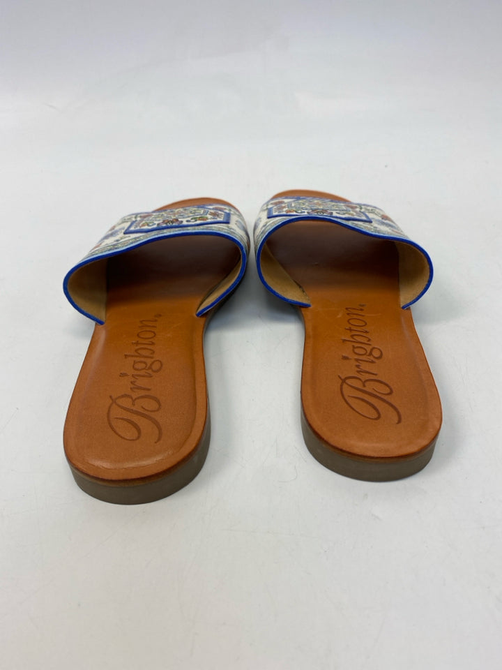 Brighton  Size 8 White Multi-Color Floral Sandals