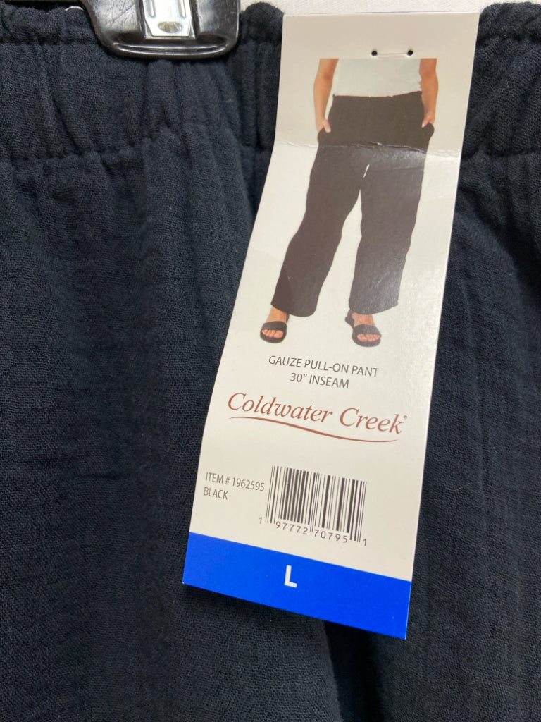 NWT Coldwater Creek Size L Black Pull-on Gauze Ladies Pants