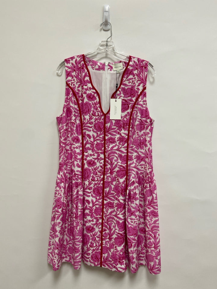 NWT adelyn rae Size L Pink White/Red Floral Sleeveless Ladies Dress