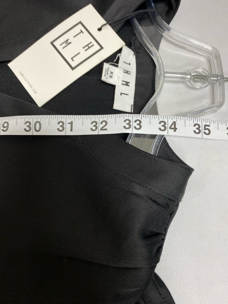 NWT THML Size XS Black Ruffles Ladies Dress