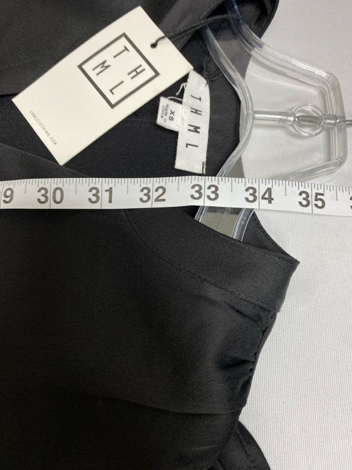 NWT THML Size XS Black Ruffles Ladies Dress