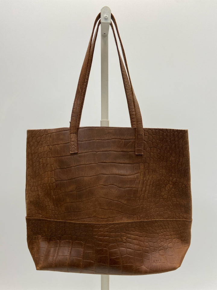 ABLE LOCAL &amp; GLOBAL Dark Brown Embossed Handbag