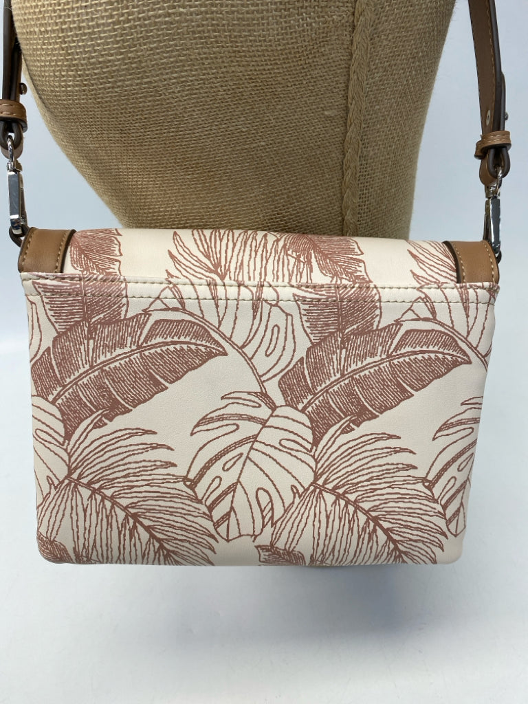 Tommy Bahama Cream/Brown Leaves Crossbody