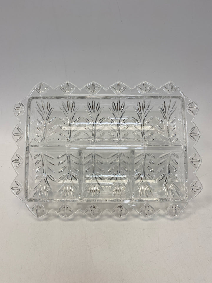 Clear Leaves Glass Serving Piece