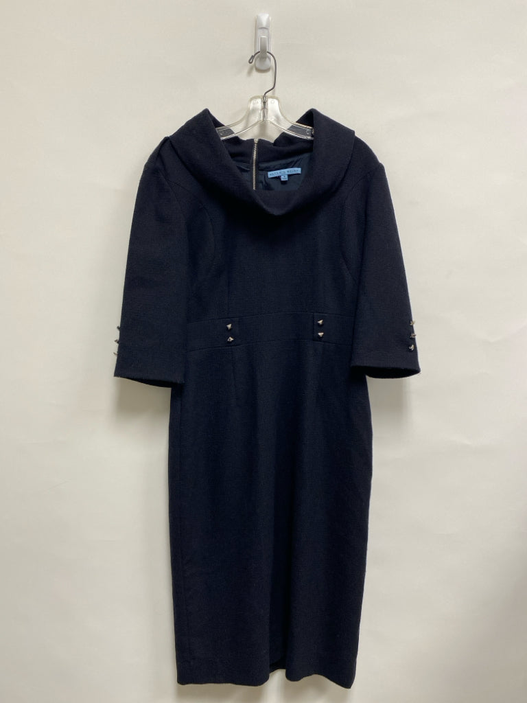 Antonio Melani Size 6 Dark Navy Wool Blend Ladies Dress
