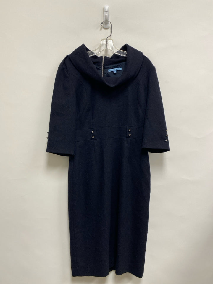 Antonio Melani Size 6 Dark Navy Wool Blend Ladies Dress