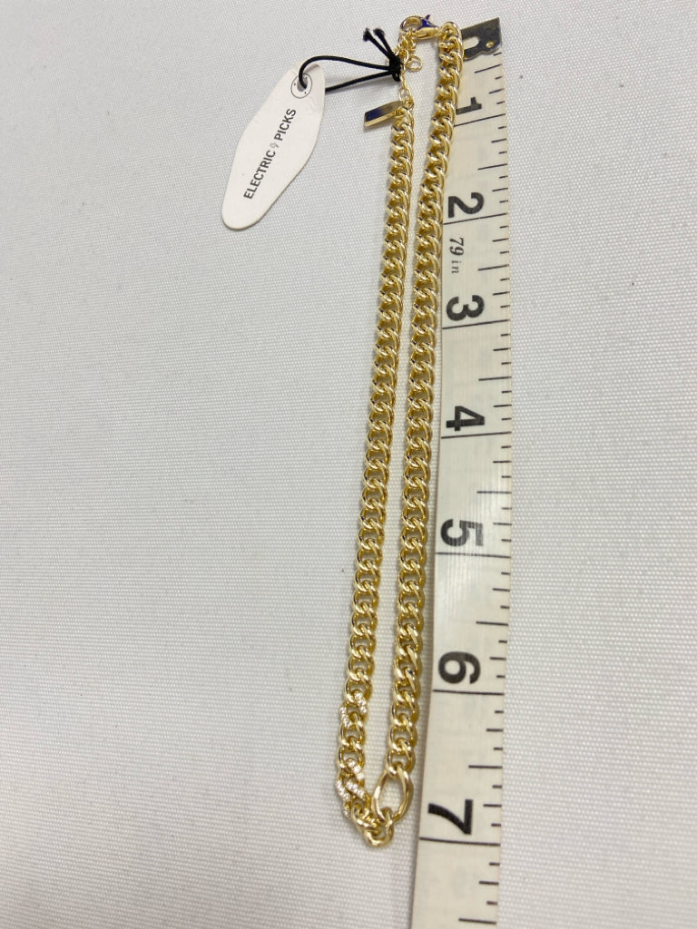 NWT Gold Color Clear Chain Necklace