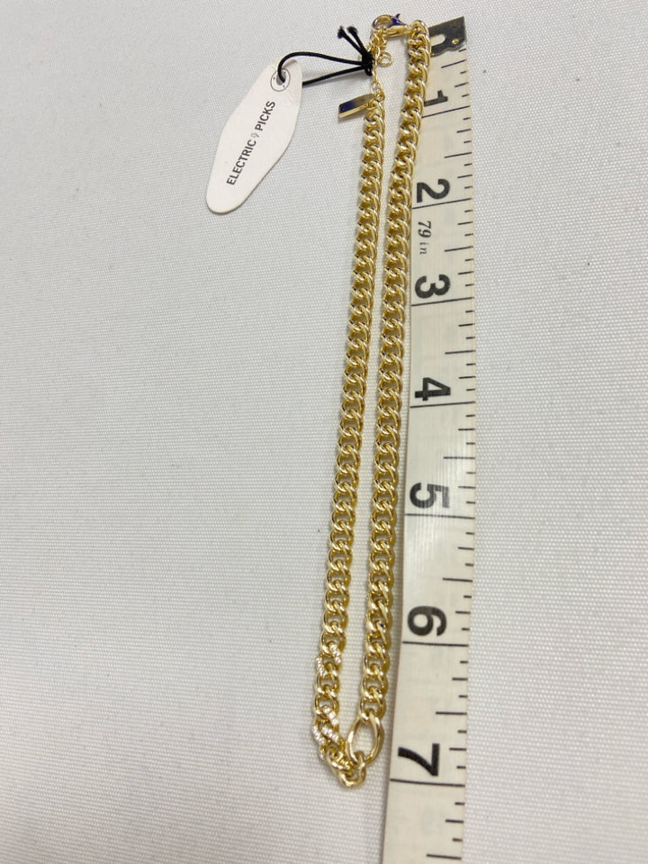 NWT Gold Color Clear Chain Necklace