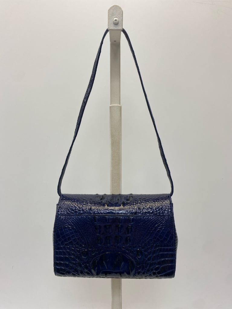 Brahmin Dark Blue Carina Leather Handbag