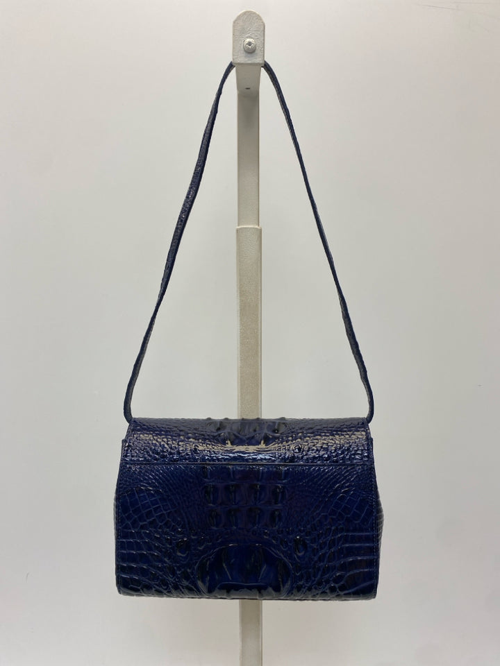 Brahmin Dark Blue Carina Leather Handbag