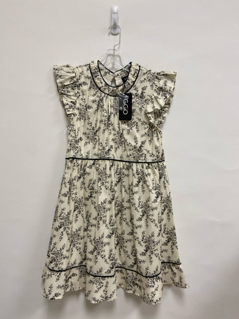 NWT GiGiO Size S Cream/Black Floral Ladies Dress