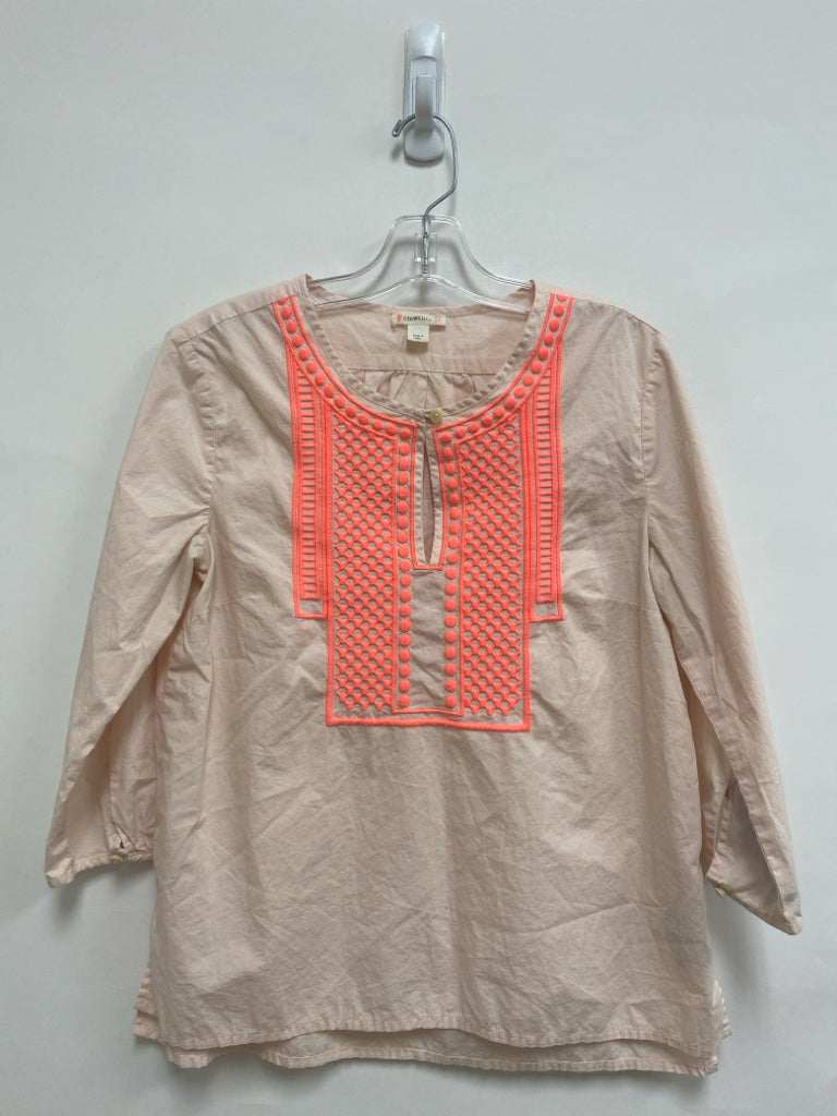 Crew Cuts SIZE 14 Beige Neon Coral Embroidered Girl&