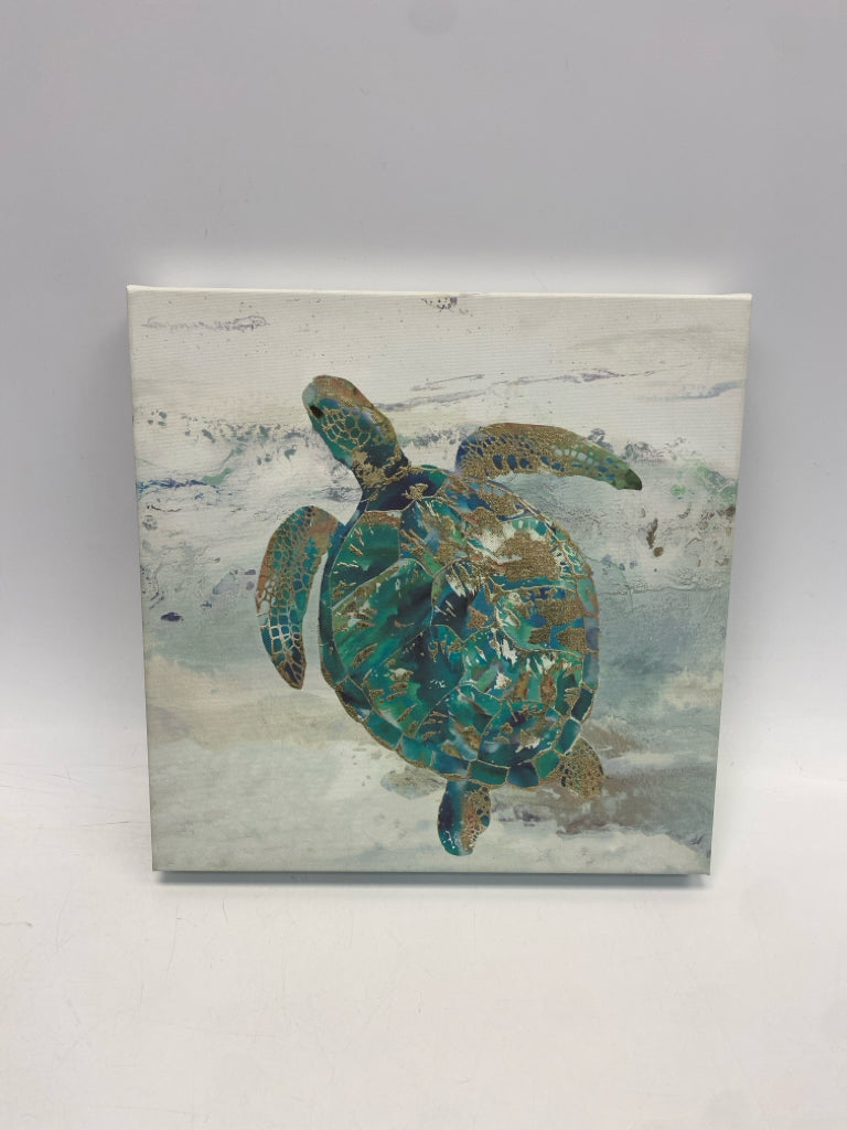 Turquoise Gold Canvas Art
