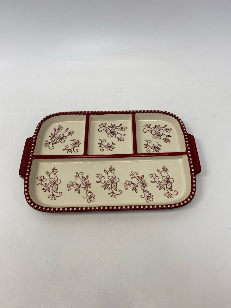 Temp-tations Red Cream Serving Piece