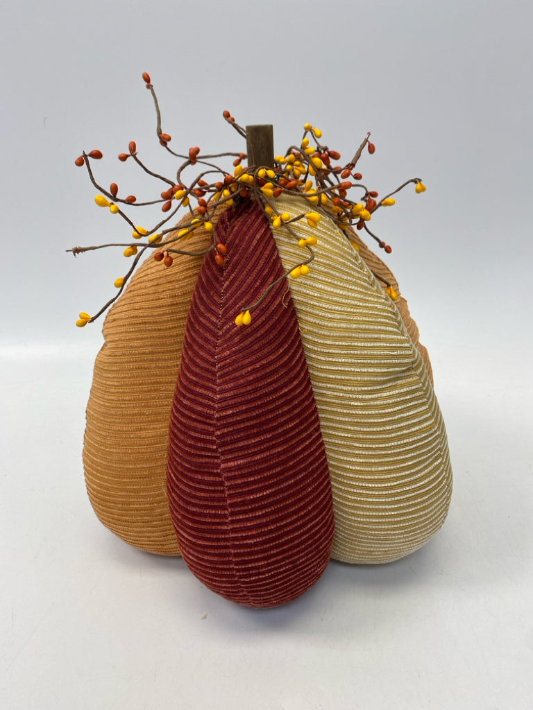 Tan/Red Orange Stuffed Cordurory Fall
