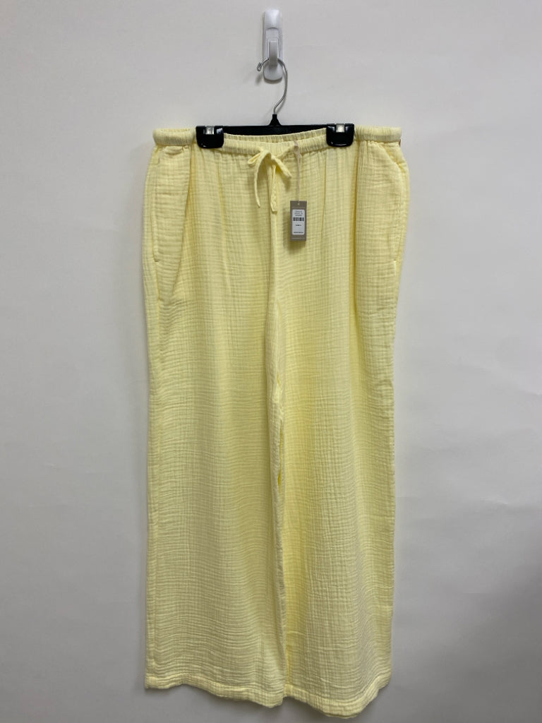 NWT HAVEN Size M Pale Yellow Gauze Ladies Pants