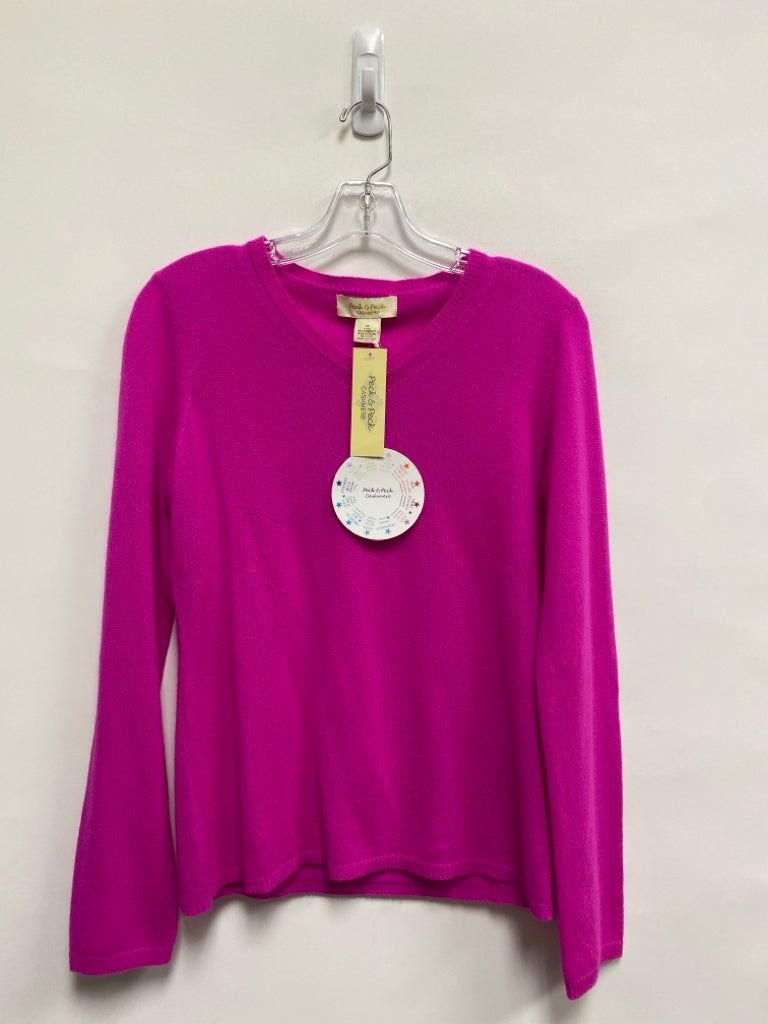NWT Peck/Peck Size M Hot Pink Cashmere Ladies Sweater