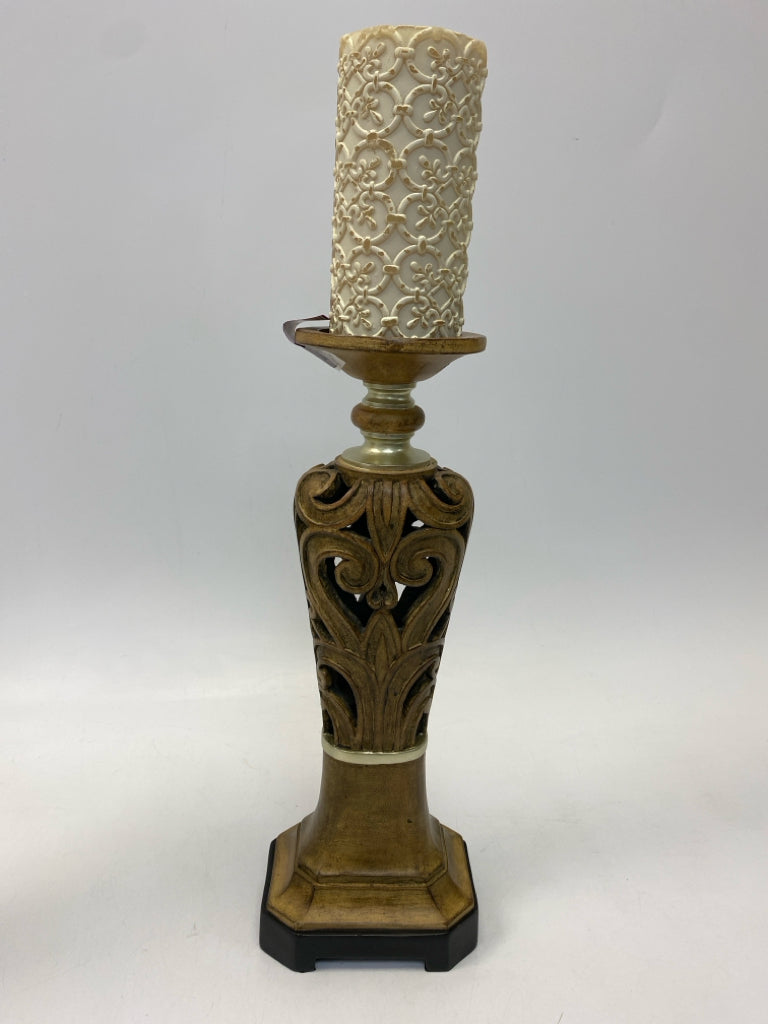 Brown Silver Cut-Out Candleholder(s)