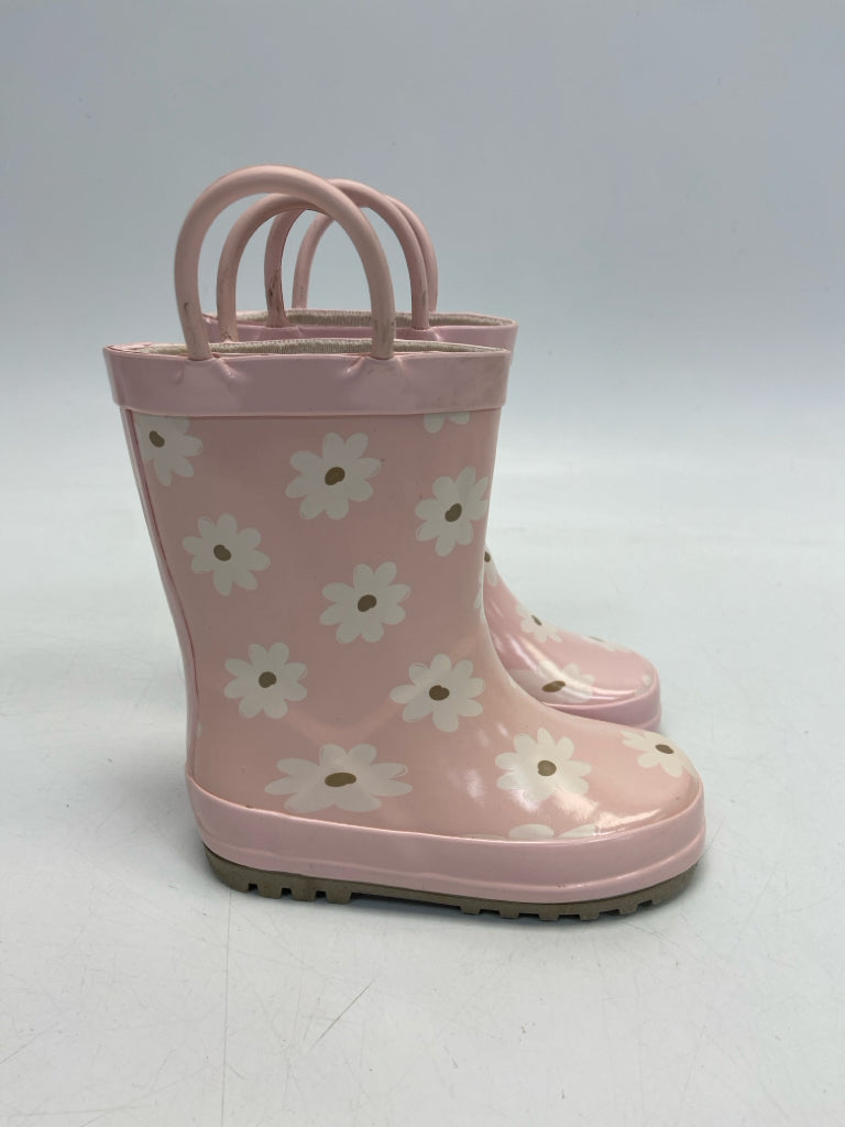 SIZE 5 Pink White/Brown Flowers Rubber Girl&