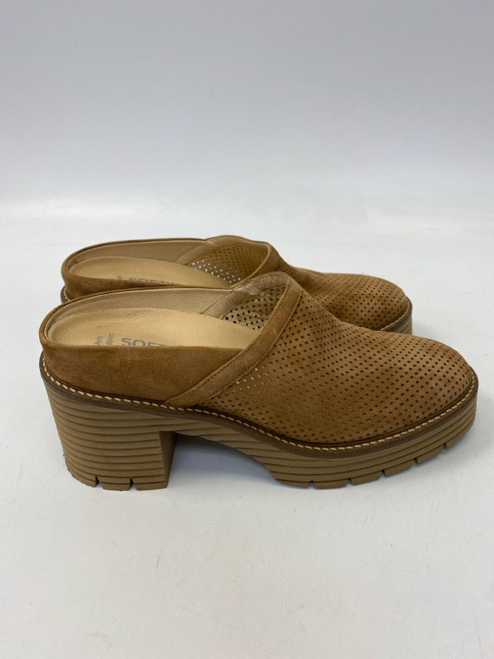 SOFTWAVES  Size 39 Cognac Perforated Clogs