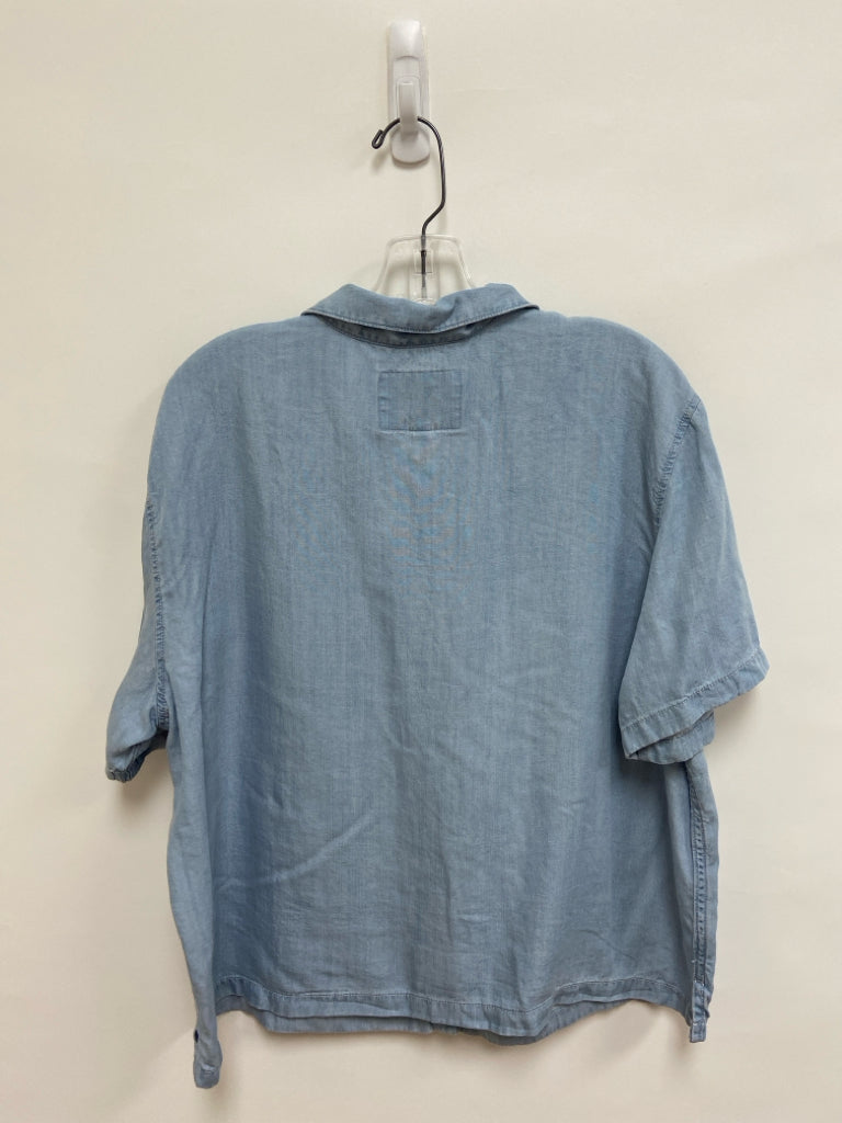 NWT Size L Light Blue Button Up Chambray Ladies Top