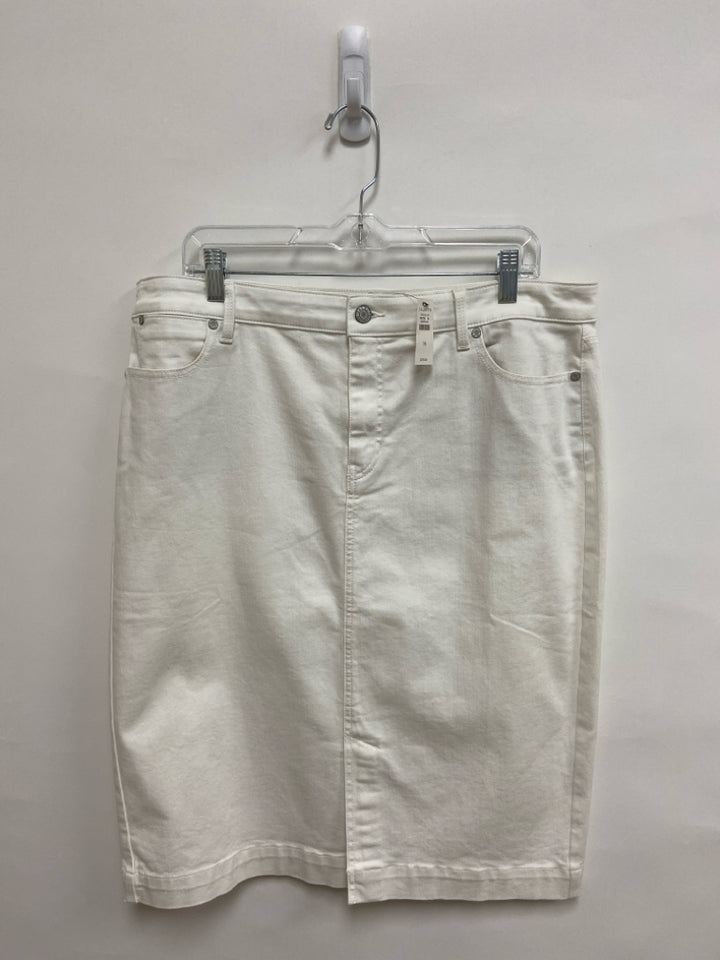 NWT Talbots  SIZE  16 White Denim Plus Size Skirt
