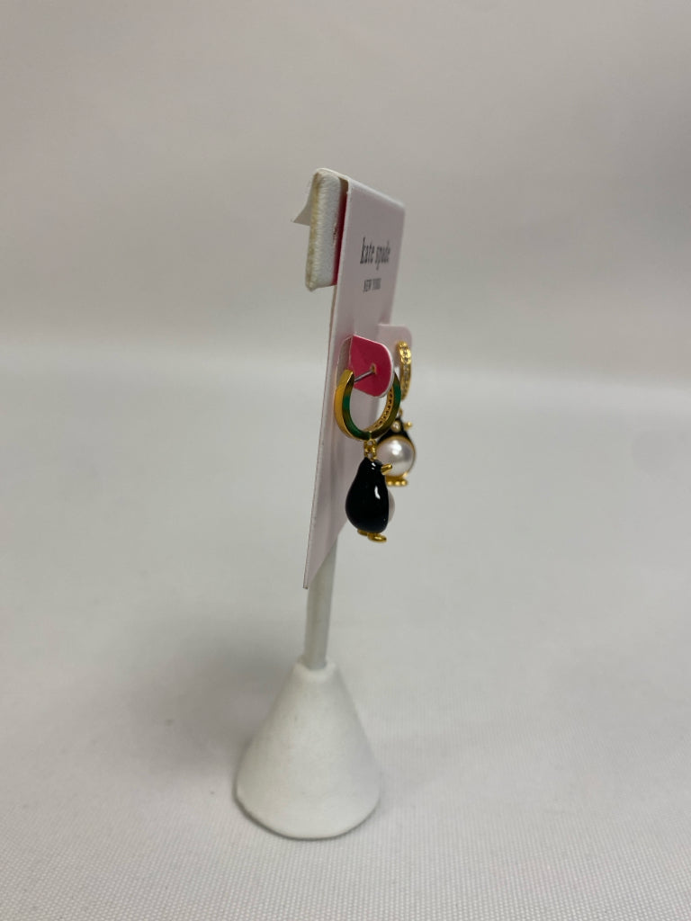 NEW/PKG Kate Spade Gold Color Pearl Color Penguin Earrings