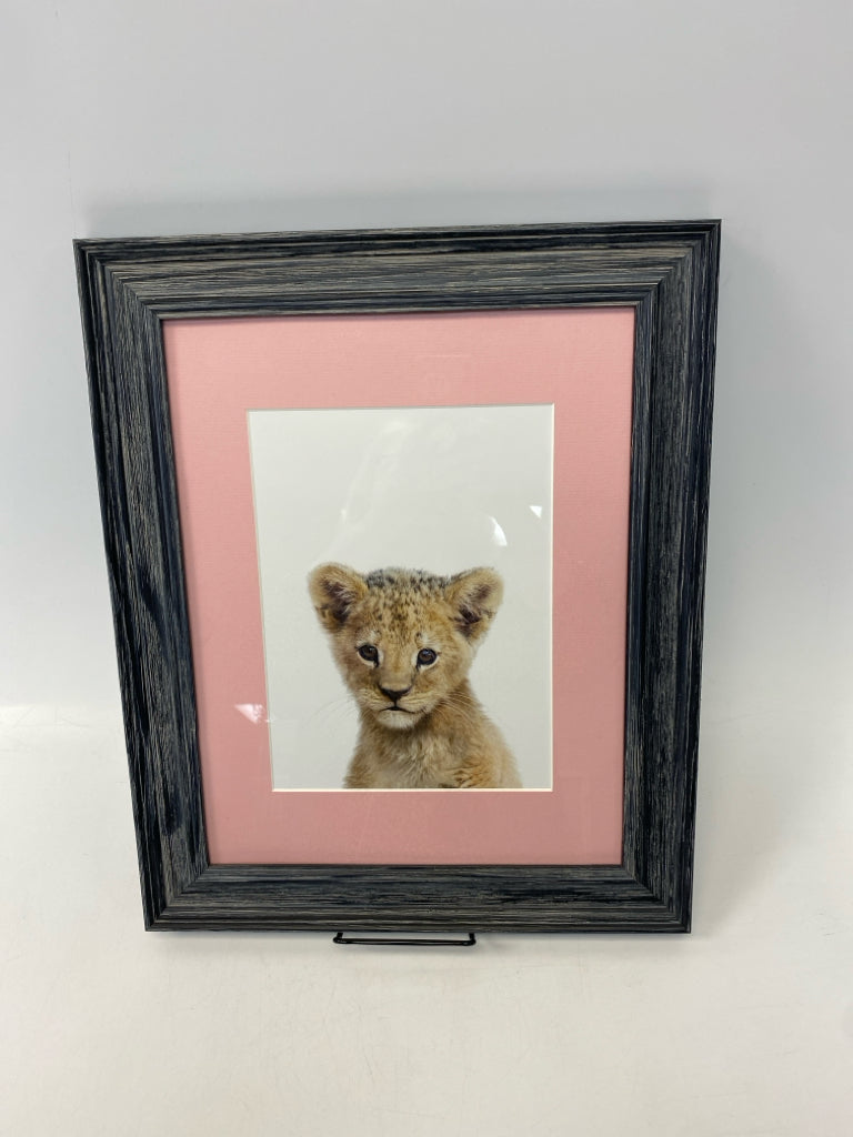 Gray/Pink White Kids Framed Art