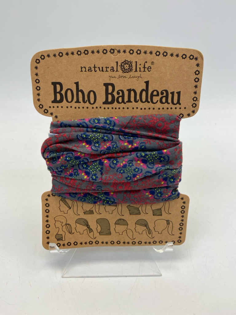 NEW Natural Life Gray Blue/Multi Floral Headband