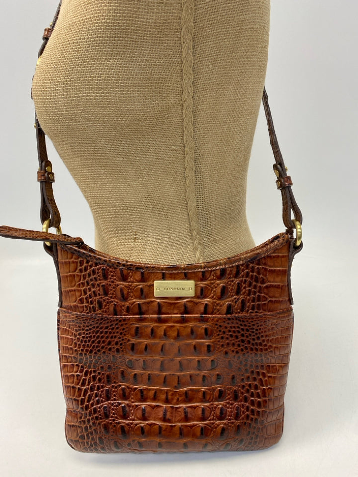 Brahmin Brown Embossed Crossbody