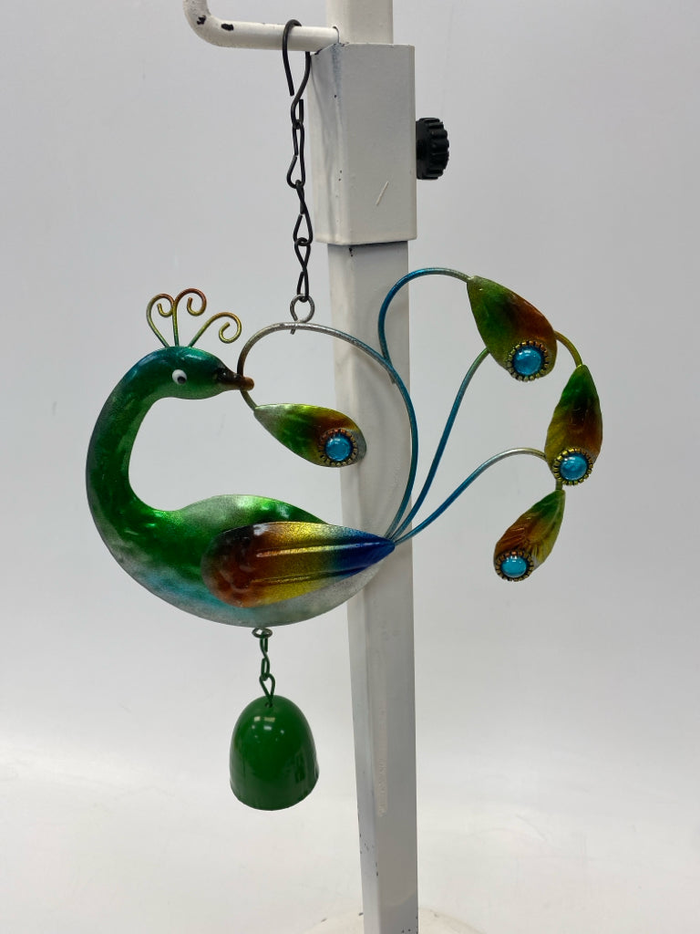 Green Multi Color Peacock Wind Chimes