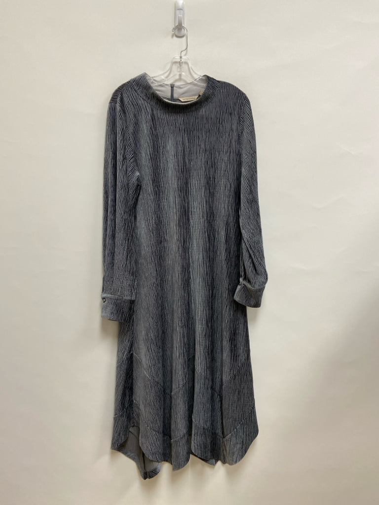 Soft Surroundings Size L Gray Ribbed Maxi Velour Ladies Dress