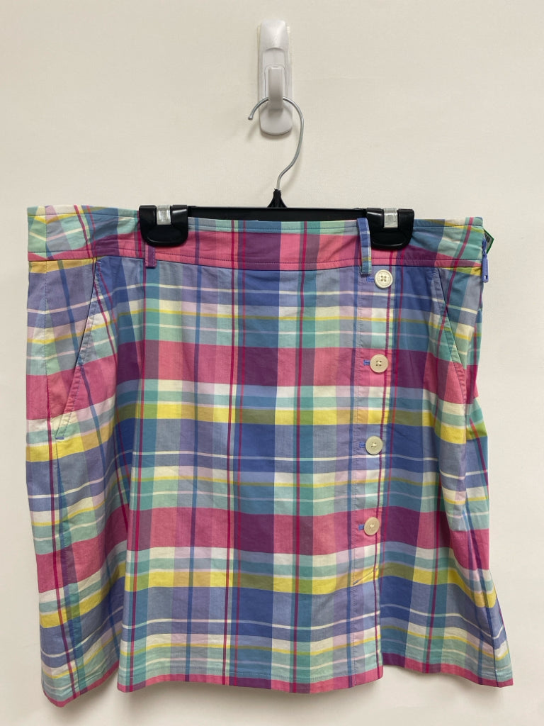 Polo Golf Size 8 Periwinkle/White Pink/Yellow Madras Plaid Athletic Skort