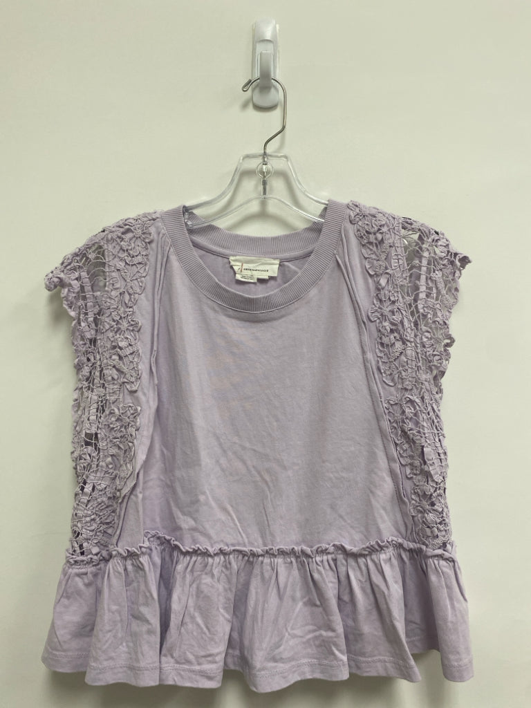 Anthropologie Size XS Lavender Trimmed Lace Ladies Top