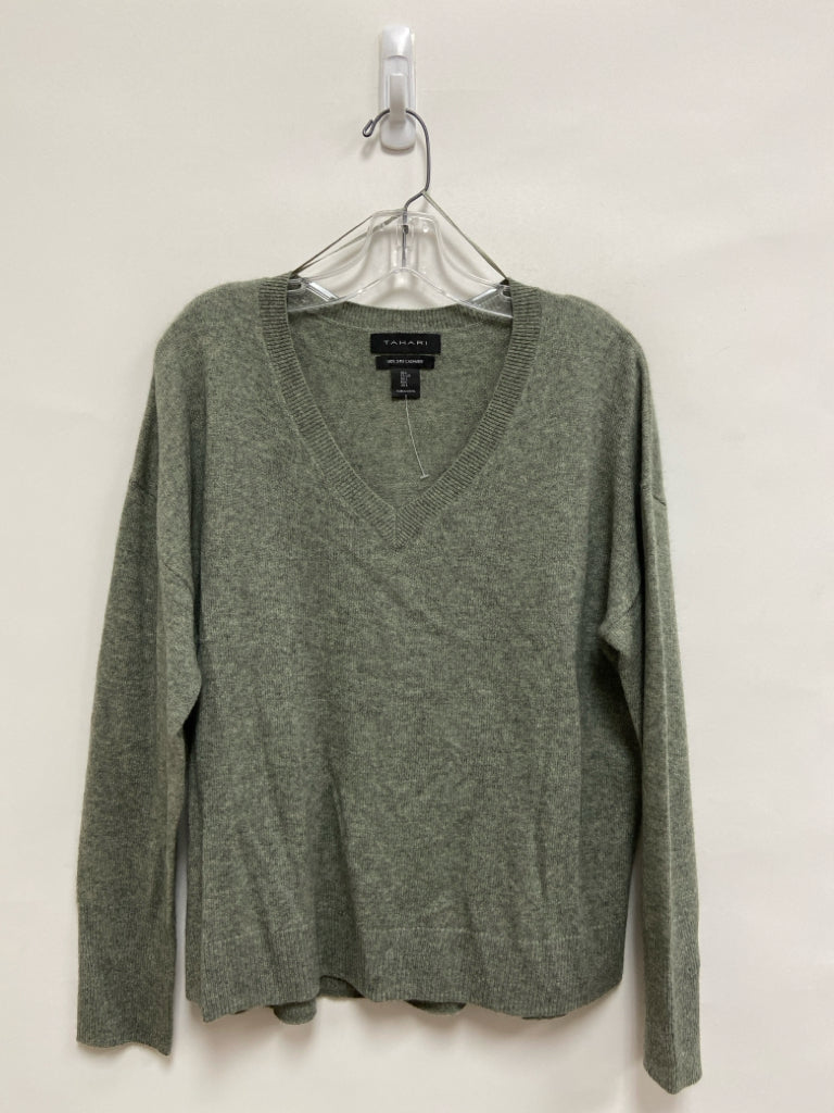 Tahari Size L Sage Mottled Cashmere Ladies Sweater