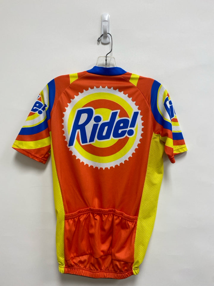 Size M Orange/Blue White/Yellow Zip Down Athletic Top