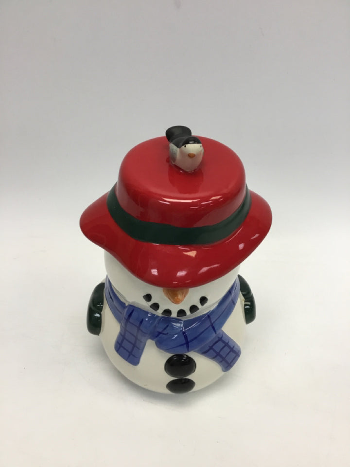 Pfaltzgraff White/Blue Red/Green Snowman Christmas
