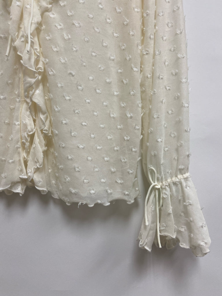 NWT Anthropologie Size M White Swiss Dot Sheer Ladies Top
