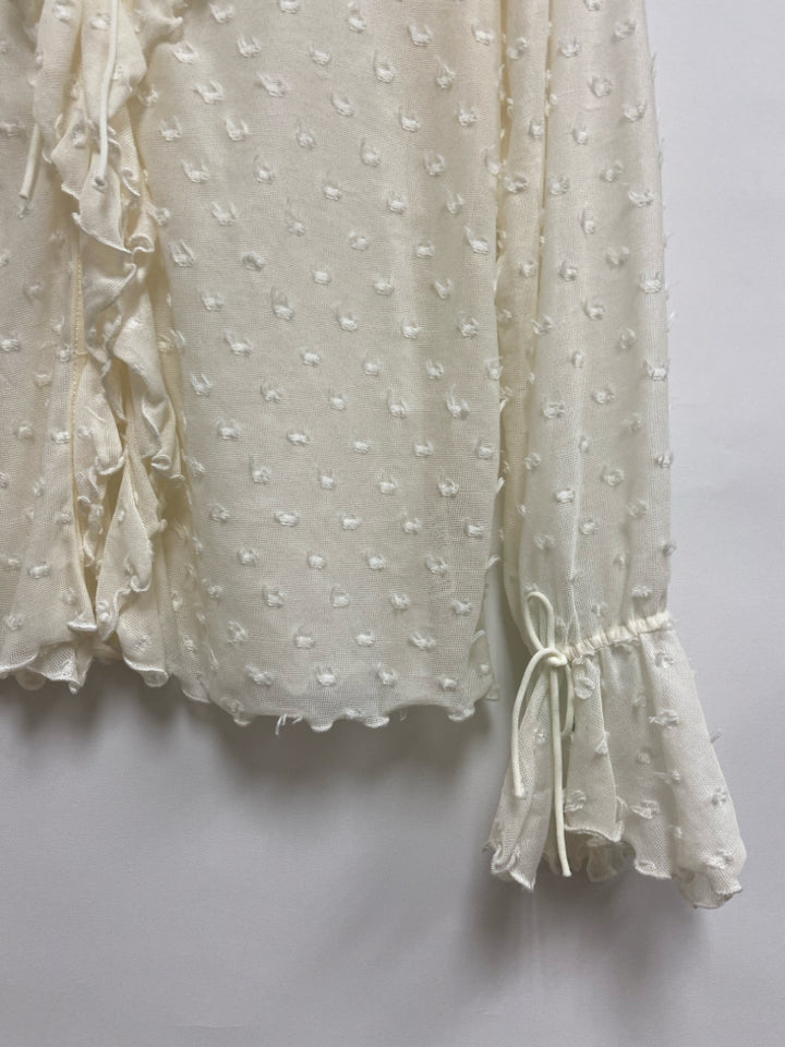 NWT Anthropologie Size M White Swiss Dot Sheer Ladies Top