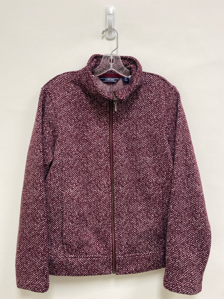 Lands End Size M Burgundy White Mottled Ladies Jacket
