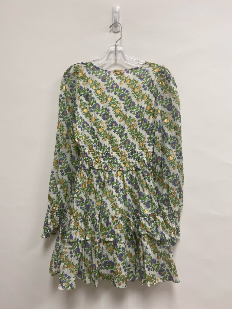 NWT Oliphant Size S White Periwinkle/Multi Floral Ladies Dress